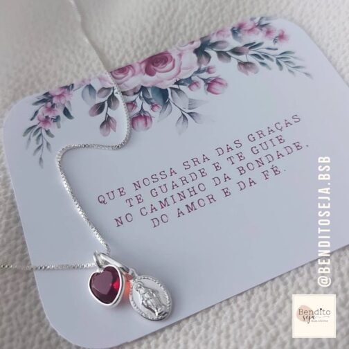 Colar Bençãos de Nossa Senhora das Graças vermelho