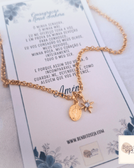 Colar ponto de luz medalha milagrosa elo português