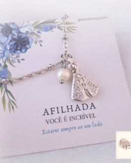 Pulseira Nossa Senhora Aparecida cravejada