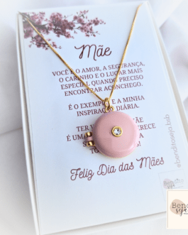 Colar relicário rosa