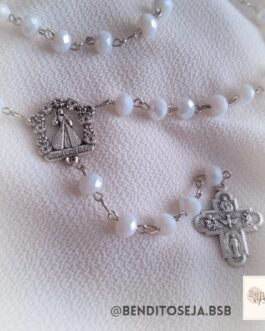 Terço personalizado Jesus misericordioso (branco)