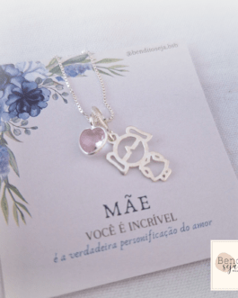 Colar Mãe e filha coração P925
