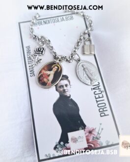Pulseira aço consagração Teresinha N. Sra. Graças