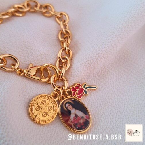 Pulseira biju São Bento e Santa Teresinha