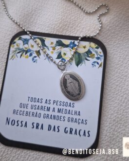 Colar aço proteção de Nossa Senhora das Graças