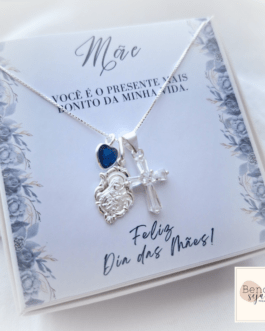Colar devoção por Santa Teresinha (azul)