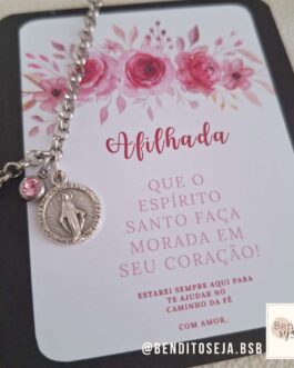 Pulseira bençãos e graças de N. Sra. das Graças rosa