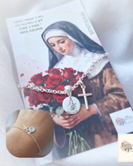 Pulseira P925 Meu coração é de Santa Teresinha