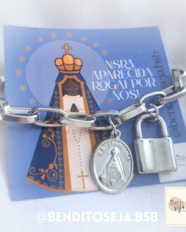 Pulseira aço Consagração a N. Sra. Aparecida