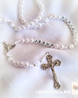 Terço personalizado Crisma branco