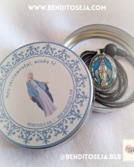 Colar longo com medalha milagrosa 2cm