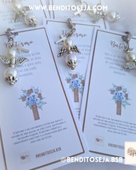 Chaveiro KIT Anjinho C/5 unidades Batismo azul