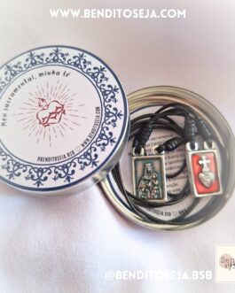 Escapulário corino tradicional NSra do Carmo e Sagrado Coração