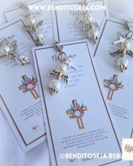 Chaveiro KIT Anjinho C/5 unidades Batismo rosa