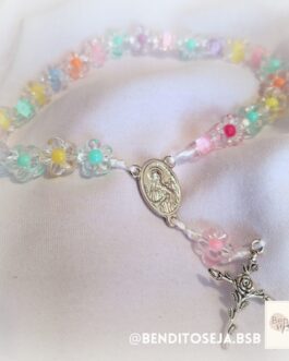 Terço Coroa de Santa Teresinha rosa color (Novena)