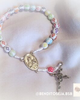 Terço Coroa de Santa Teresinha cruz color (Novena)