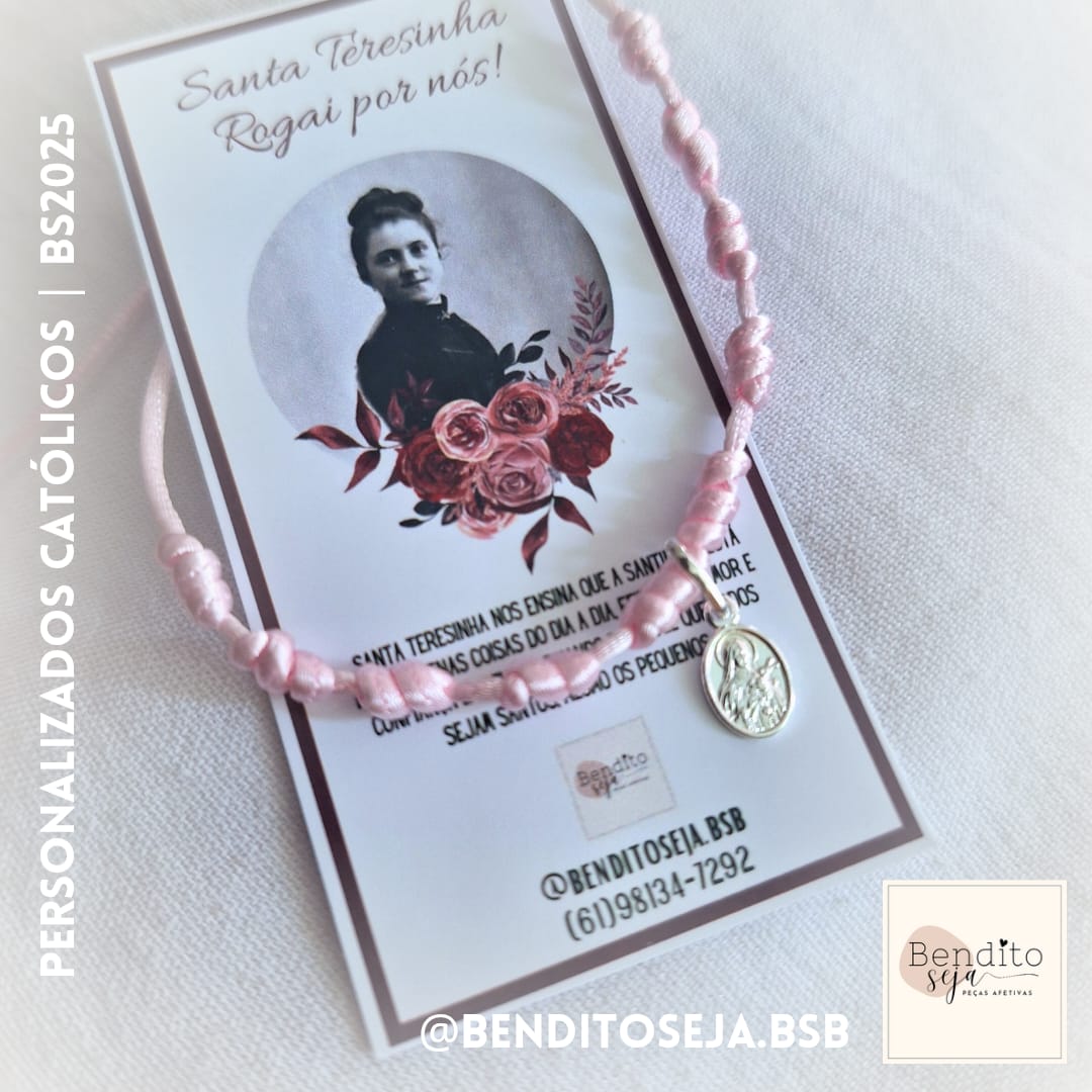 Pulseira Dezena com medalha p925 Sta Teresinha
