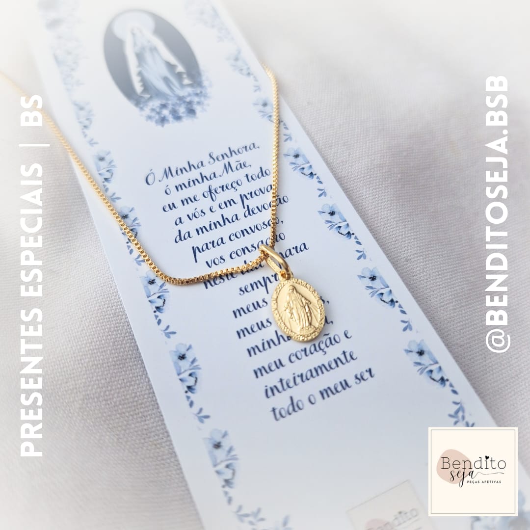 Colar Nossa Senhora MEDALHA MILAGROSA 45CM
