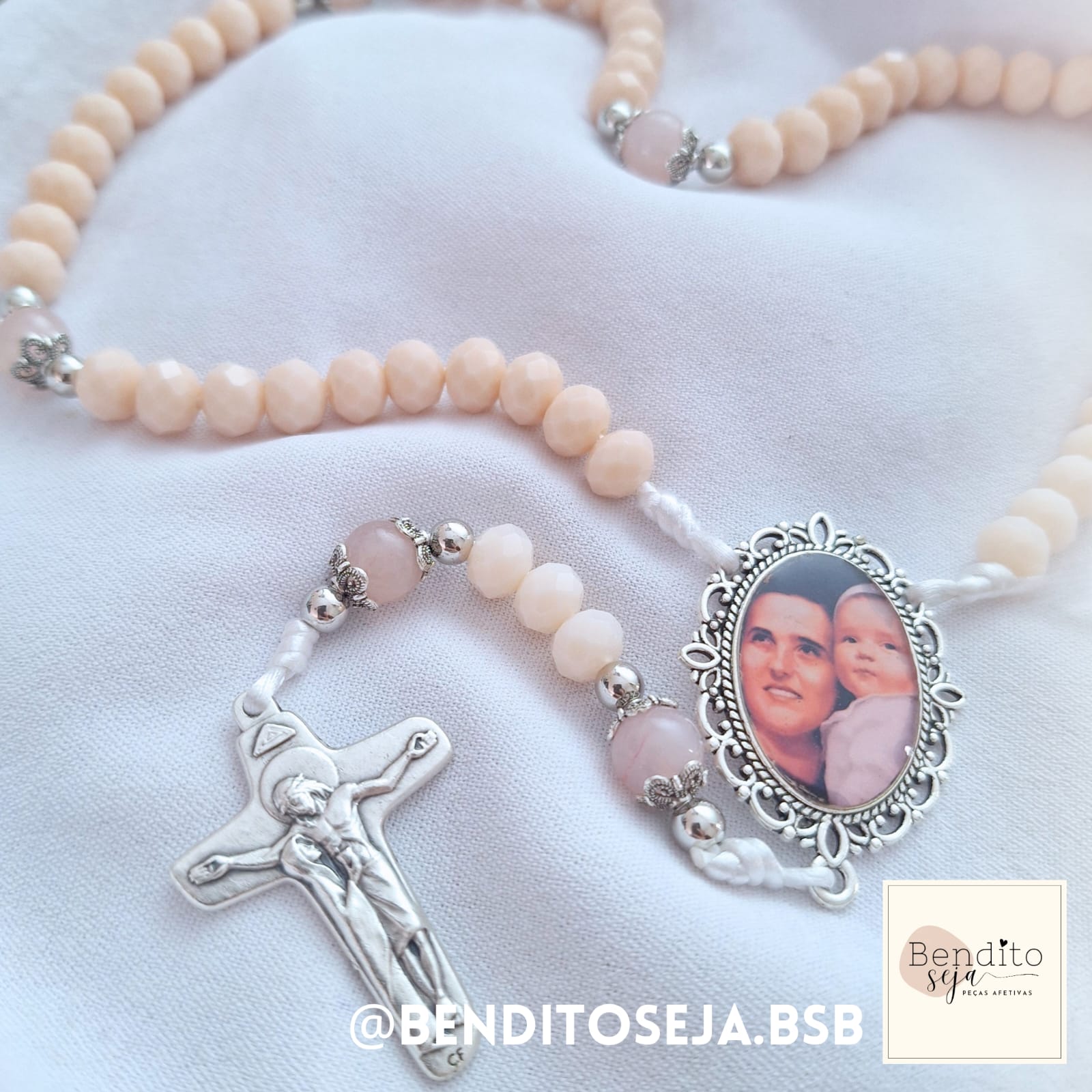 Terço Santa Gianna em cristal