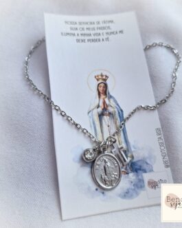 Colar Aço Proteção Nossa Senhora de Fátima